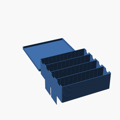 Card Vault STL — bulk card storage vault with lid and dividers