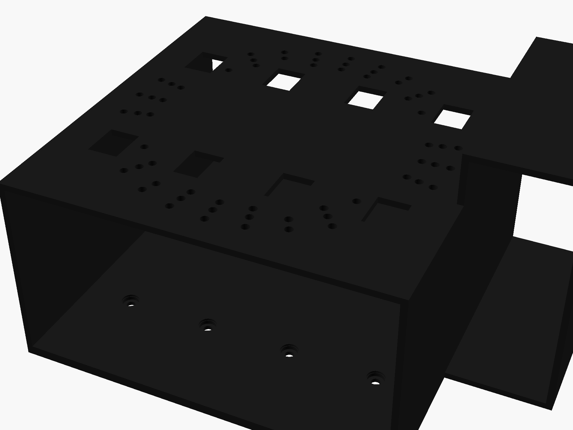 Open back of the combo mount for cable routing and port access