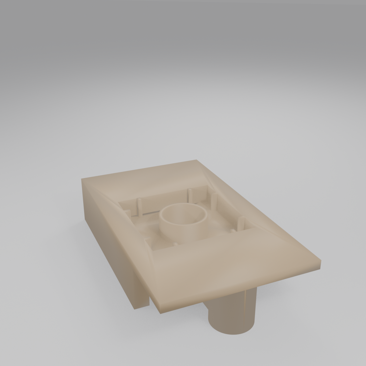 Underside of the track adapter showing the DUPLO clutch base