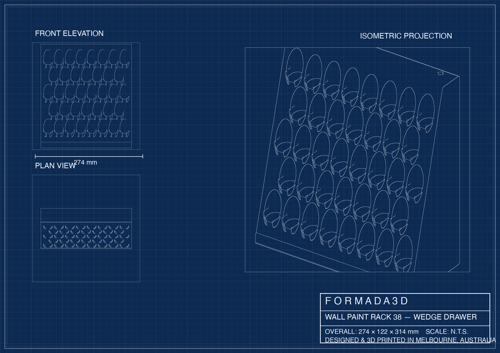 Wall Paint Rack 38 — STL Files for Home Printing (Digital Download)