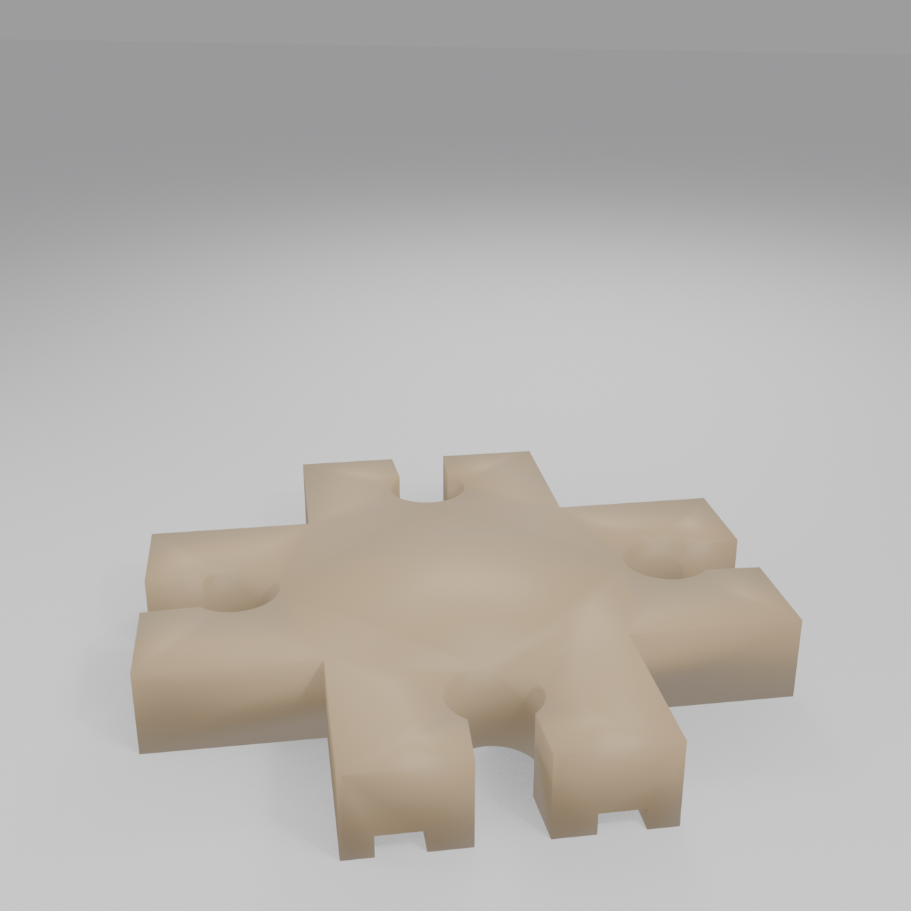 Underside of the all-female 4-way crossing, printed flat as one solid piece