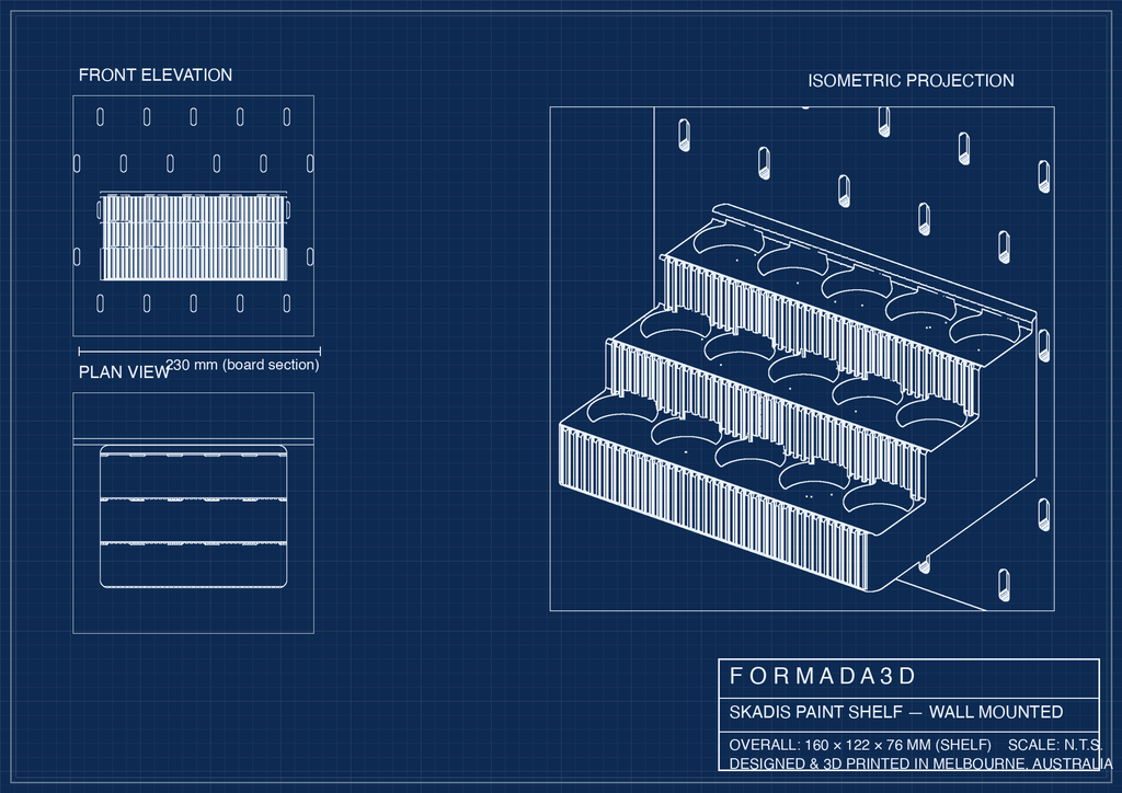Technical blueprint - wall mounted with dimensions