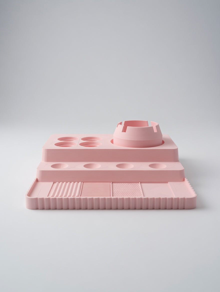 Water Pot | Brush Rinse Cup with Agitator Ribs & Brush Rest | For Painting Tray | 3 Sizes
