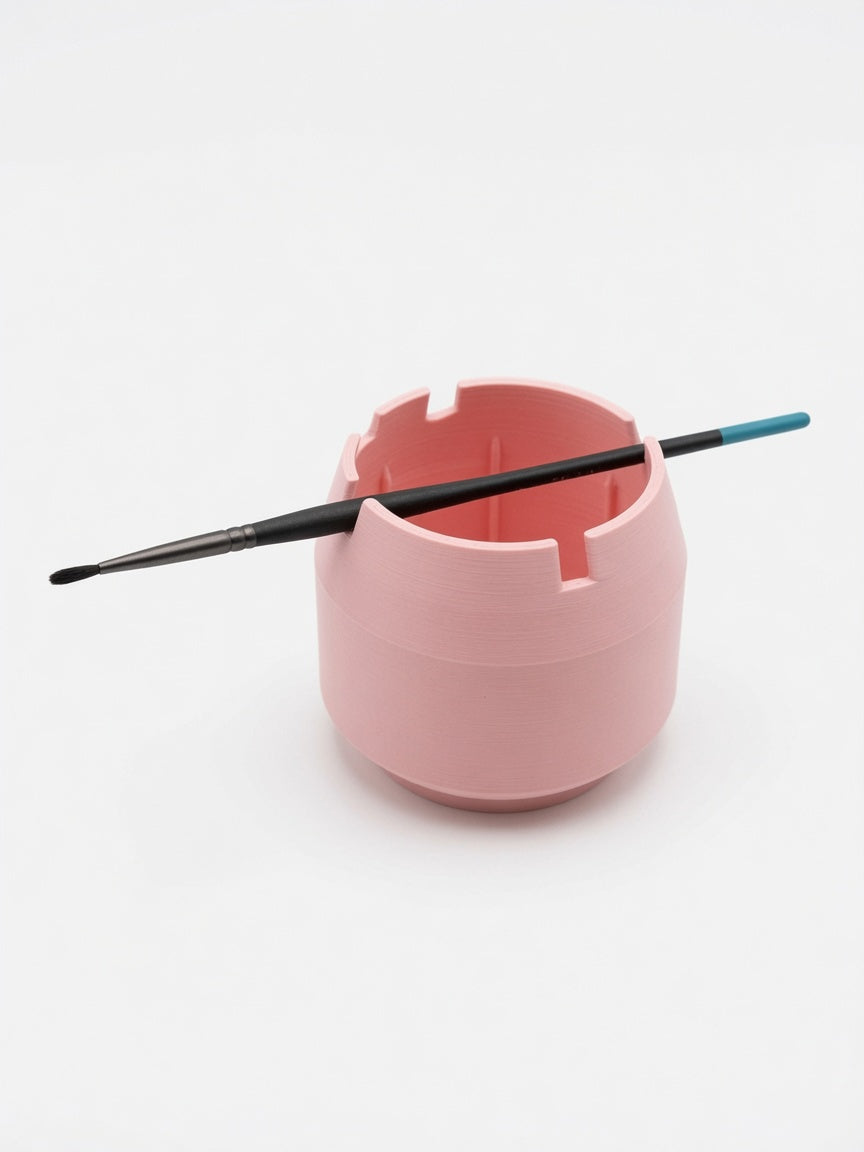 Water Pot Medium | Brush Rinse Cup with Agitator & Brush Rest | For Painting Station