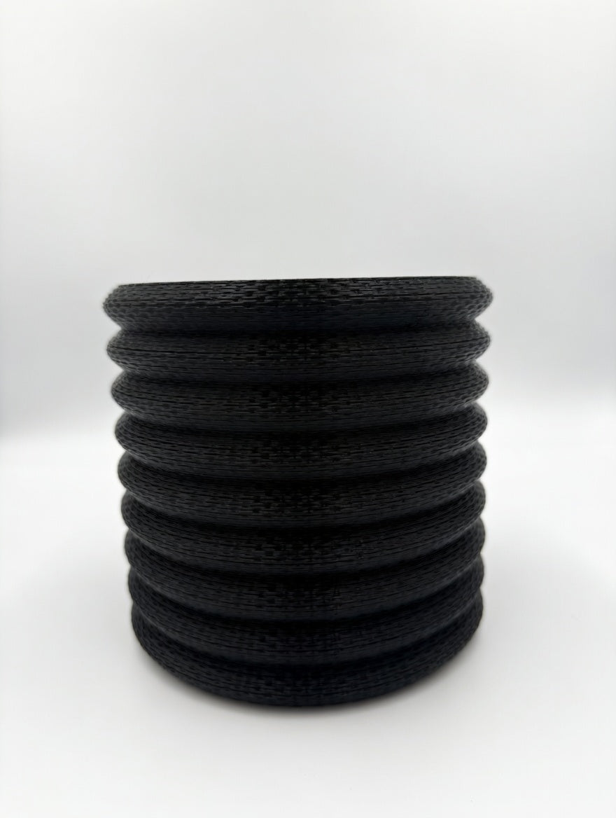 Knit Stack 3D printed desk planter, knitted texture design