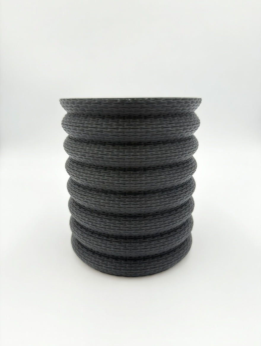 Charcoal grey Knit Stack pencil holder studio shot on white background