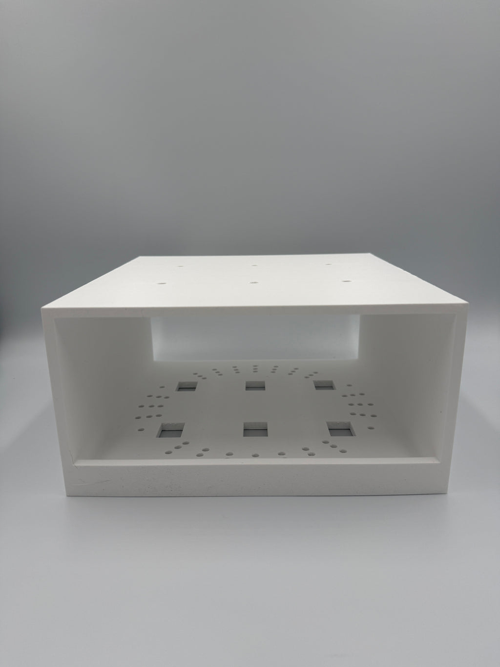 Interior front view showing clean cavity and ventilation cutouts