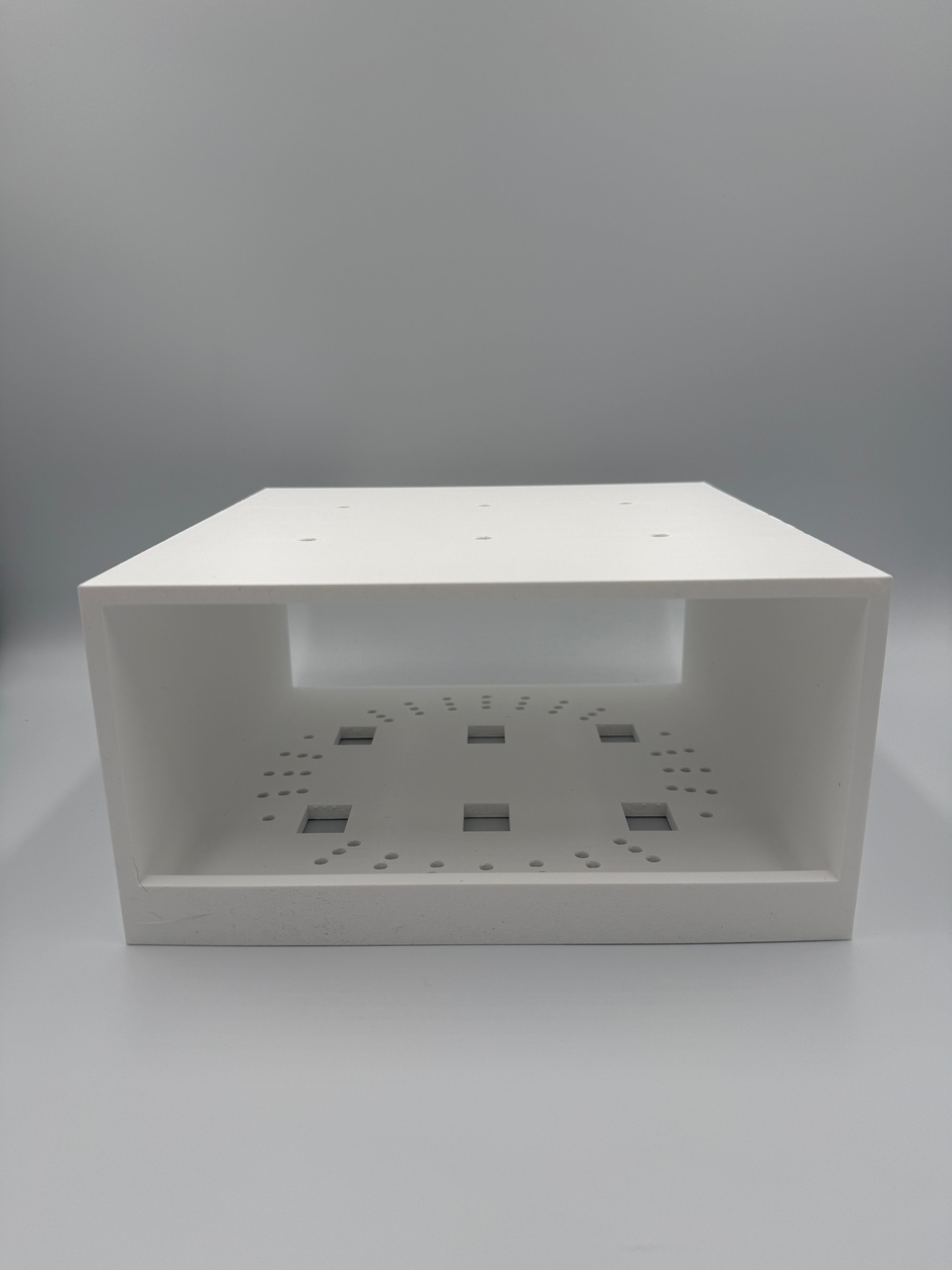 Interior front view showing clean cavity and ventilation cutouts