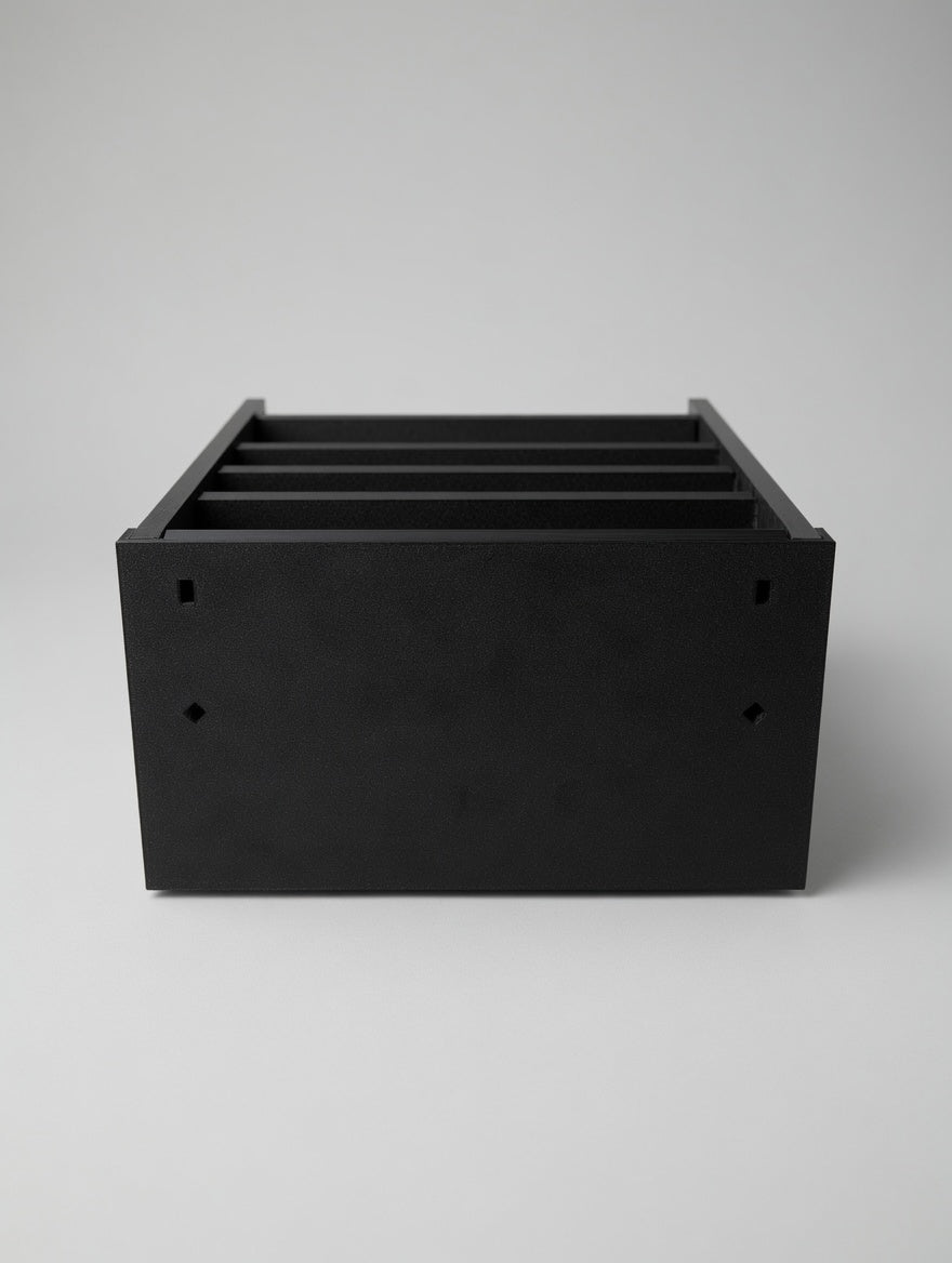 Gallery ladder base plinth rear view with dovetail pockets