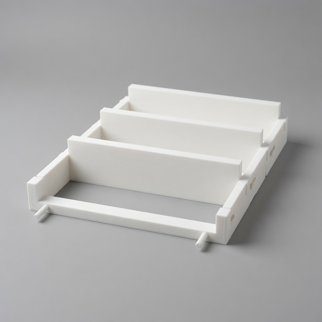 Paint rack riser assembled, angle view