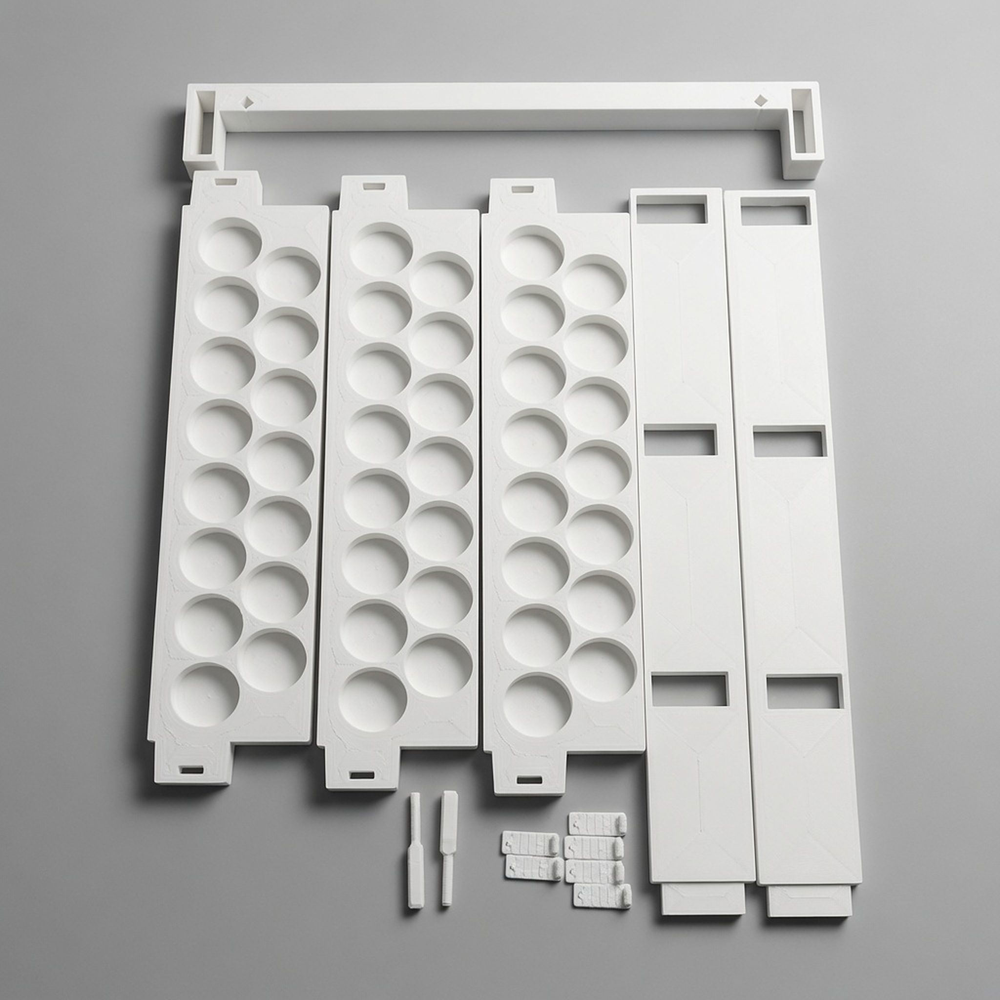 Paint rack riser flat-pack kit, all parts