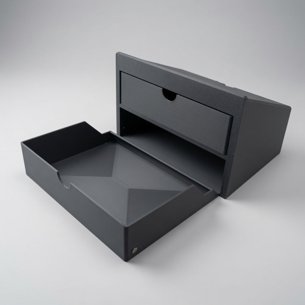 Angled rear view with lower drawer removed