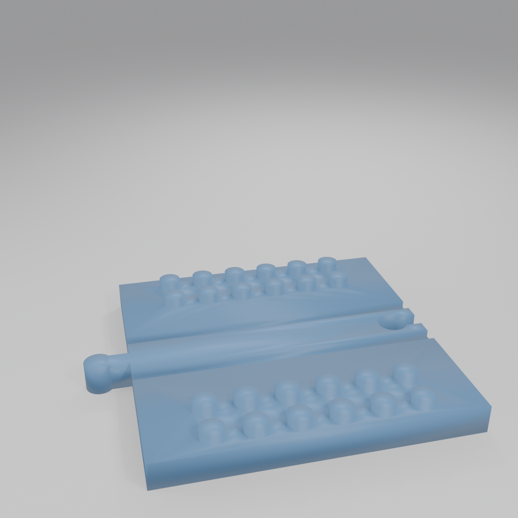 DUPLO baseplate tile with a wooden railway track lane running through the middle, BRIO and IKEA compatible