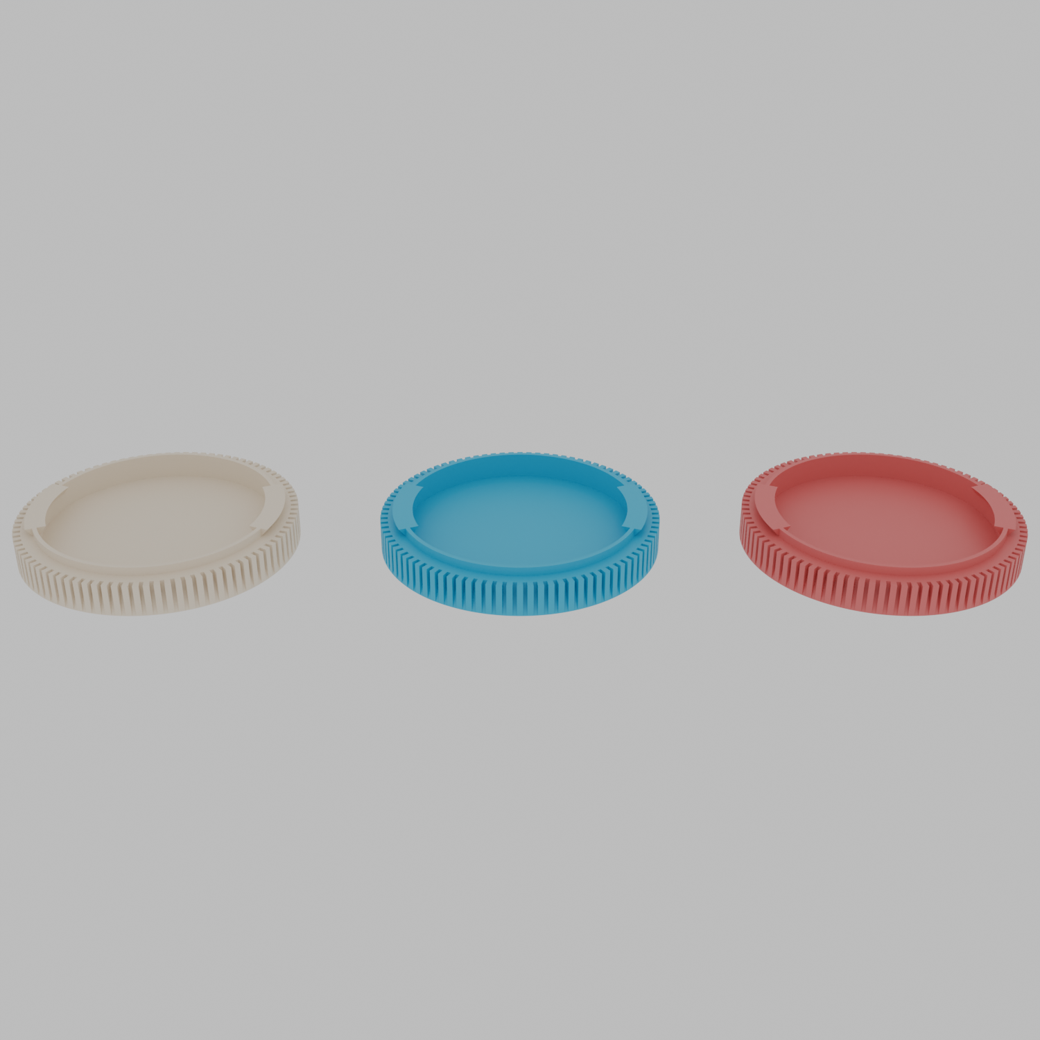 Custom 3D prints in five different colour options