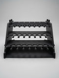 Formada3D Straight Tower flat-pack paint rack kit, matte black, studio hero front view