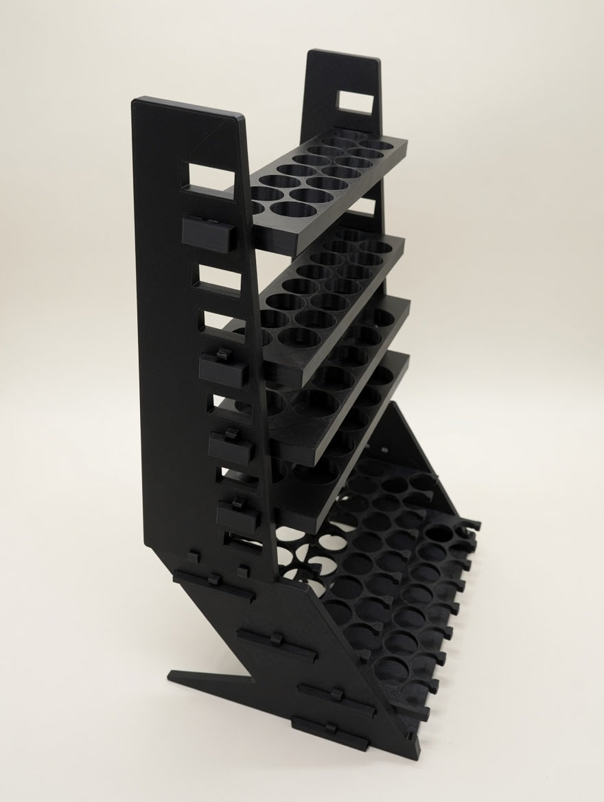 Formada3D Straight Tower with Riser Gallery, matte black, studio angled view left