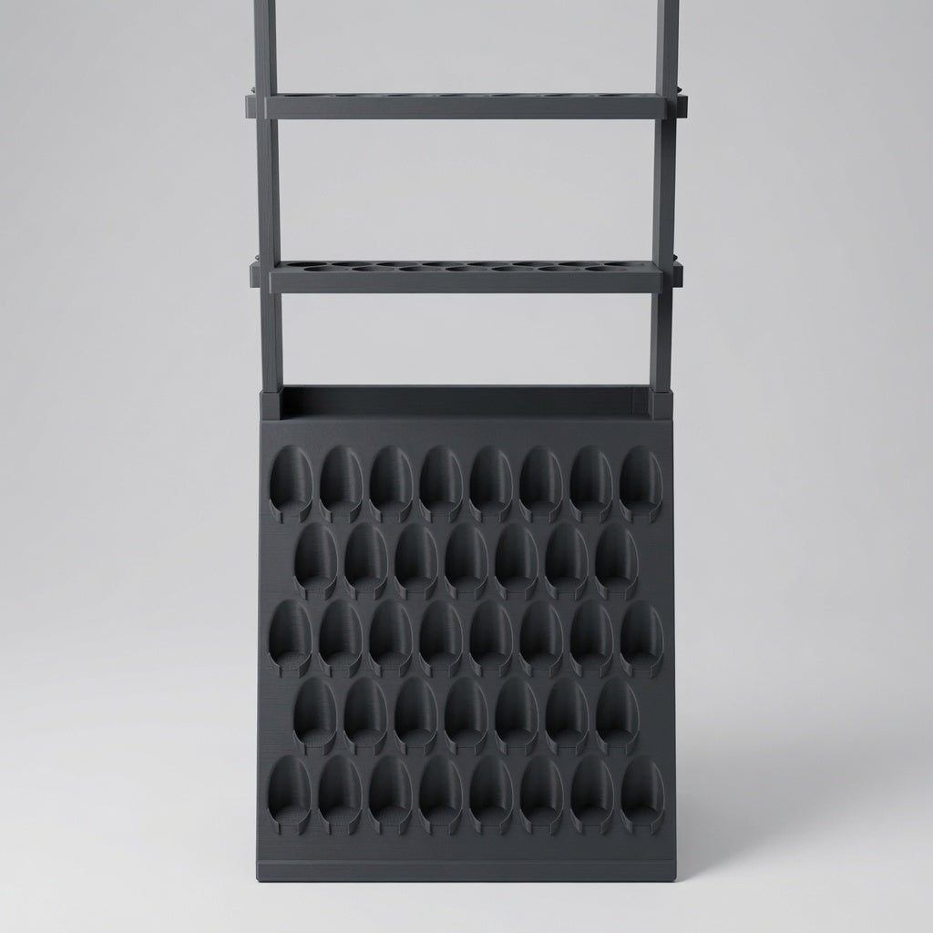Wall rack combo, riser shelves mounted