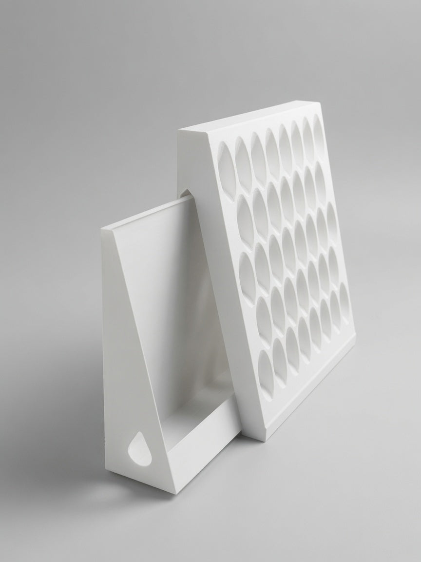 Wedge drawer removed standing beside the wall rack